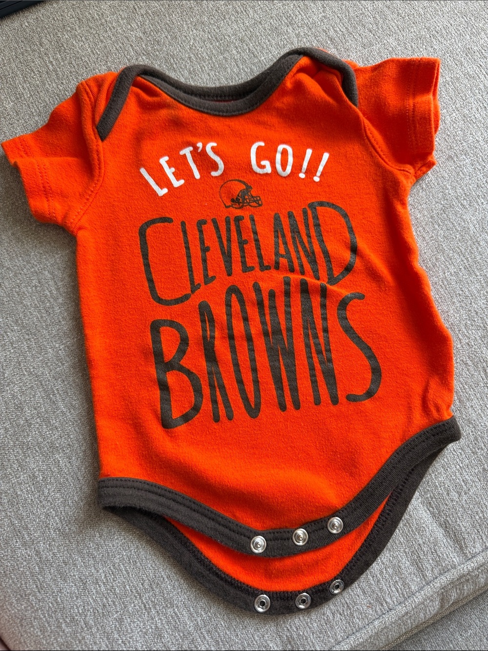 NFL Orange Cleveland Browns Baby Bodysuit with Brown Trim